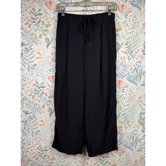 Vince Black Wide Leg Pull On Pants XS Women’s Elastic Waist Drawstring Lounge - Picture 1 of 5